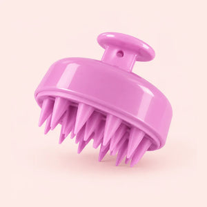 Pink silicone scalp massager